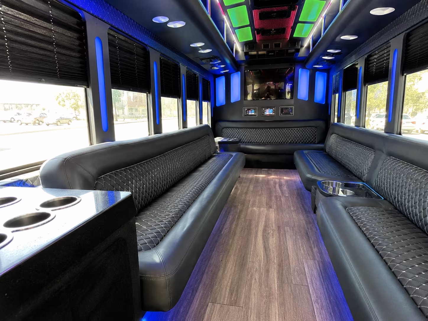 tigard 15 passenger party bus inside