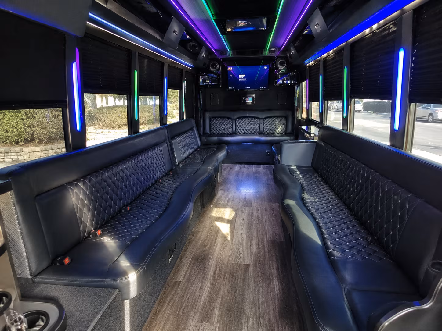 tigard 15 passenger party bus interior