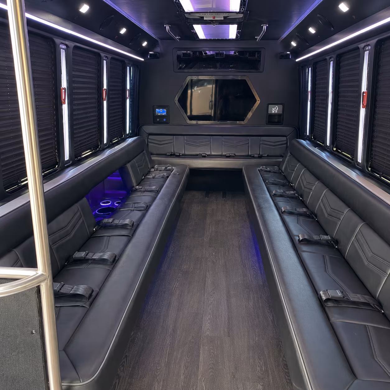 tigard 18 passenger party bus interior