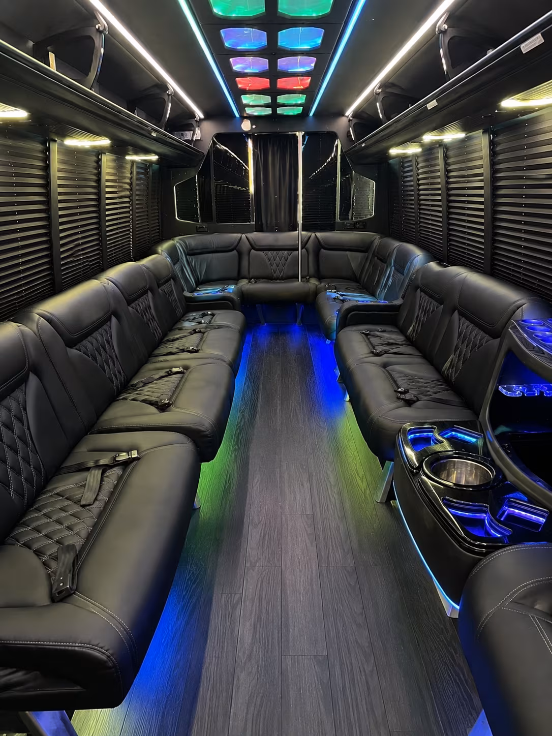 tigard 20 passenger party bus interior