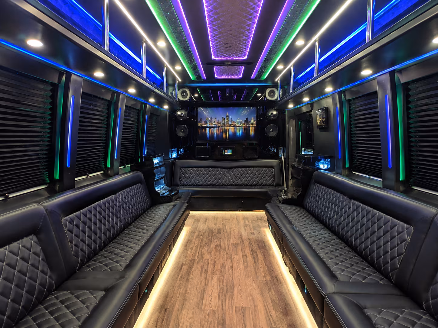 tigard 25 passenger party bus interior