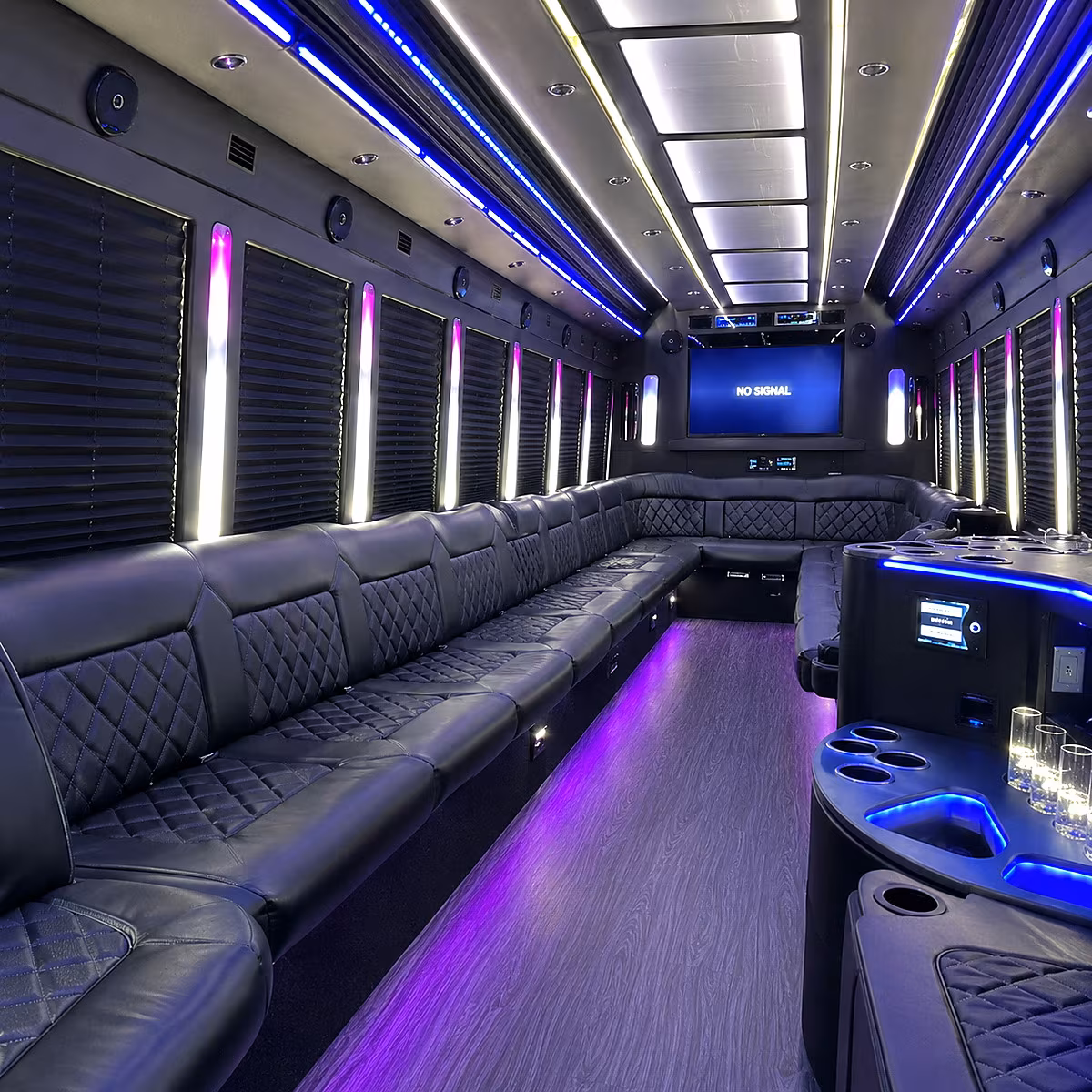 tigard 30 passenger party bus inside