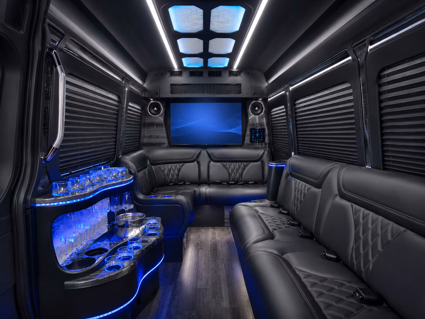 tigard 40 passenger party bus inside
