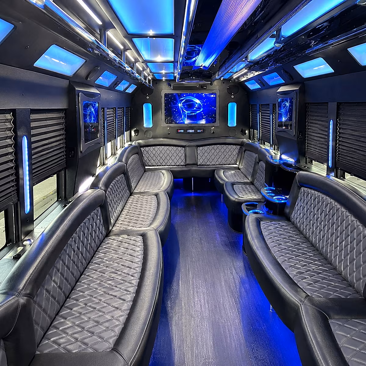 tigard 50 passenger party bus interior